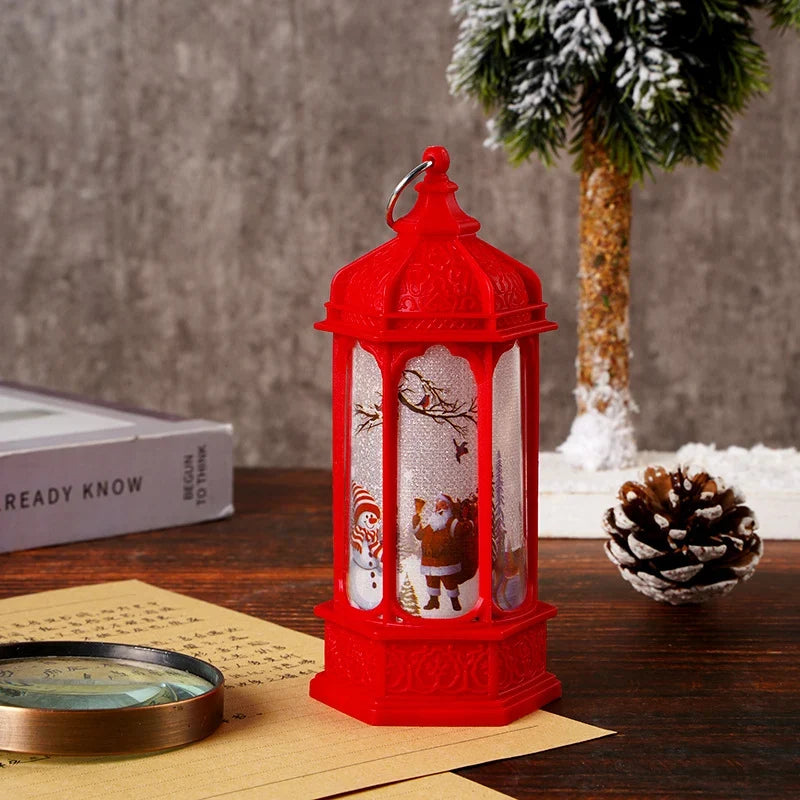 Tabletop Snow Lantern Rotating Scene & Glitter Snow