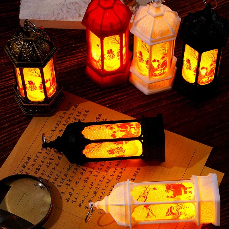Tabletop Snow Lantern Rotating Scene & Glitter Snow