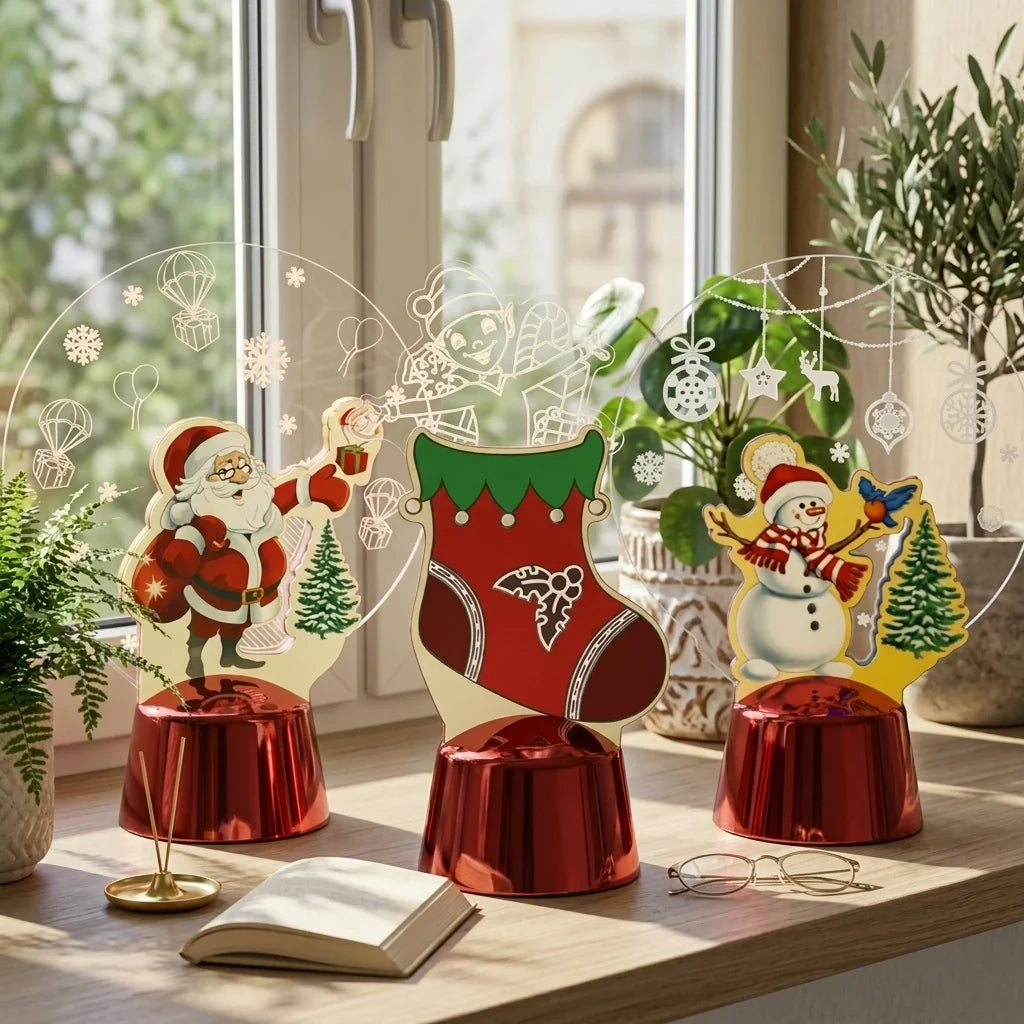 Tabletop Snowman Decoration Sturdy Acrylic 4.7 Inch