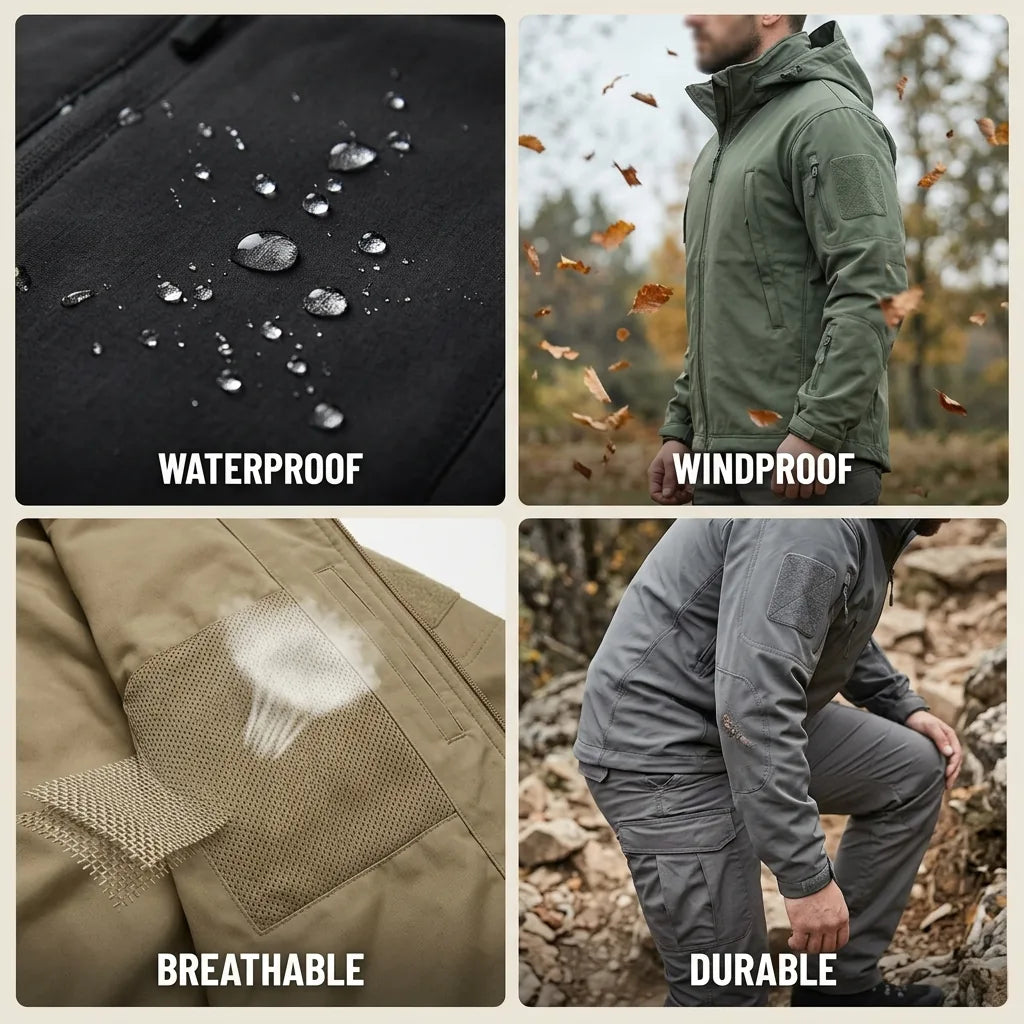Tactical Jacket Waterproof Windproof Breathable