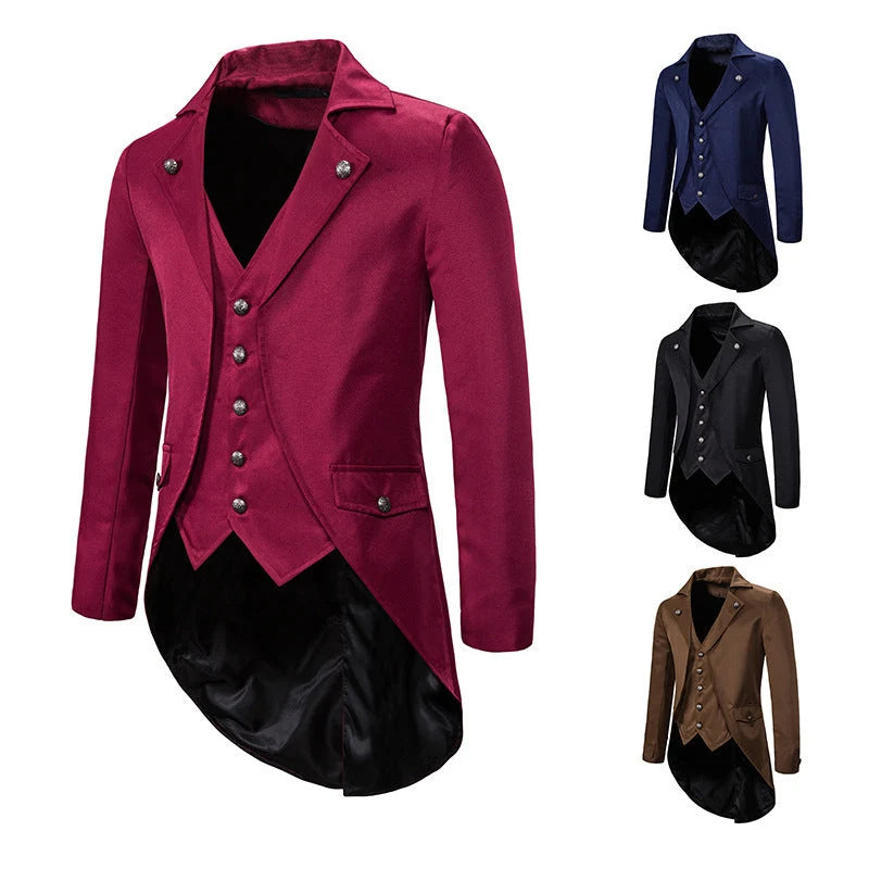Tailcoat Victorian Swallowtail Integrated Waistcoat Fully Lined
