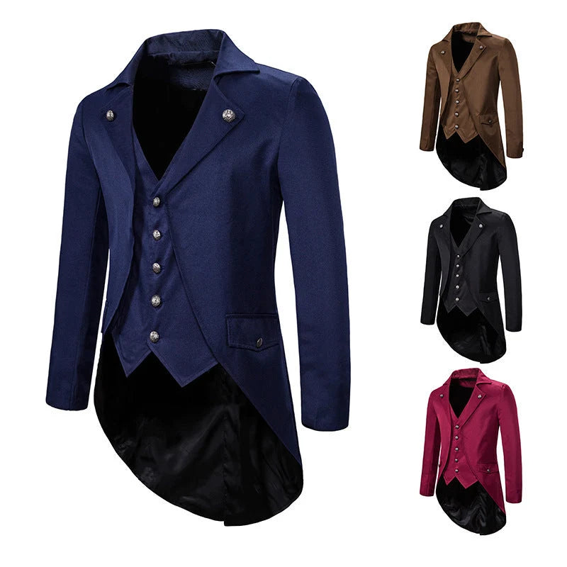 Tailcoat Victorian Swallowtail Integrated Waistcoat Fully Lined