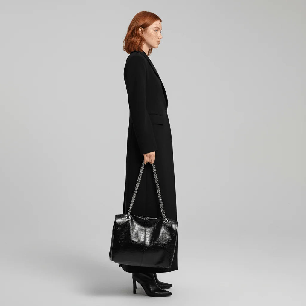 Tailored Coat Slim Fit Mid-Calf Length Structured Shoulders