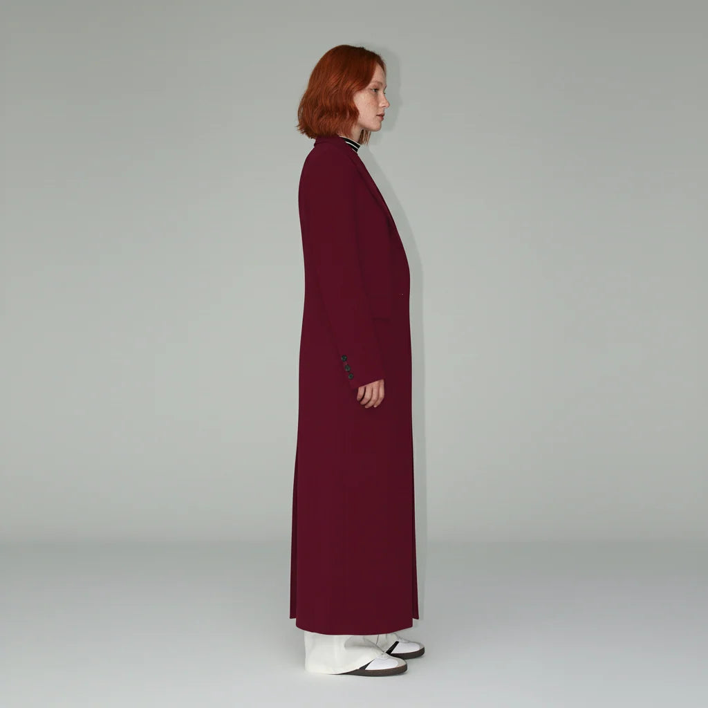 Tailored Coat Slim Fit Mid-Calf Length Structured Shoulders