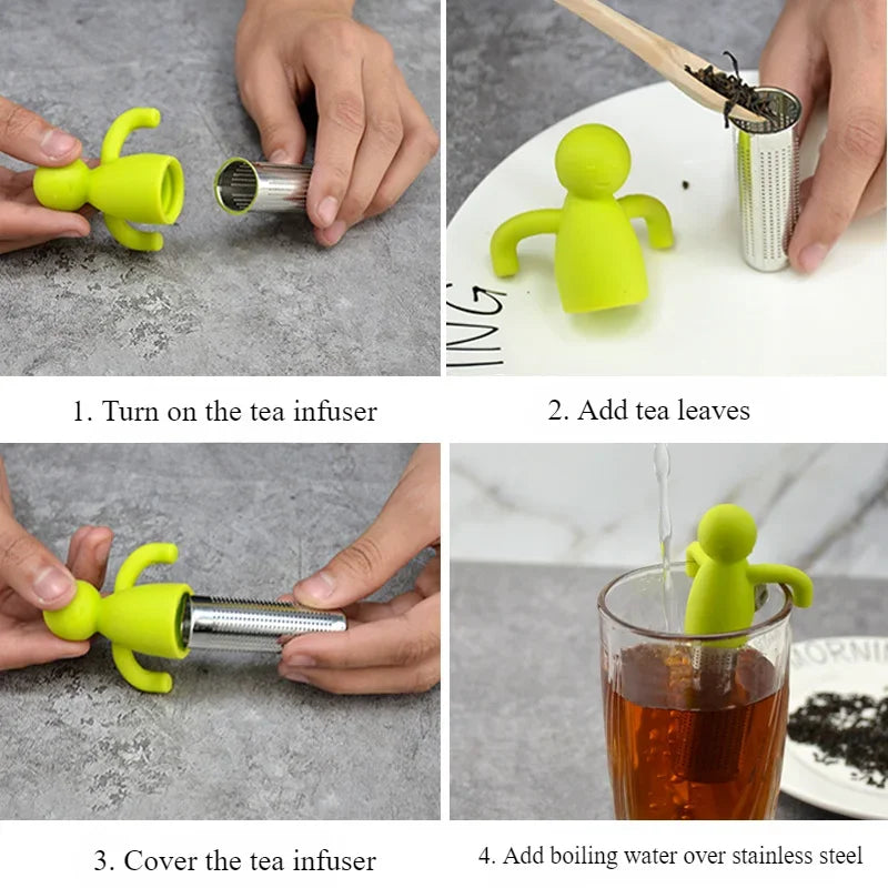 Tea Infuser Stainless Steel Fine Filter Humanoid Design