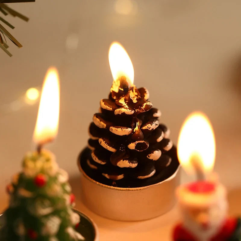Tea Light Candles Festive Sculptural Metal Cups