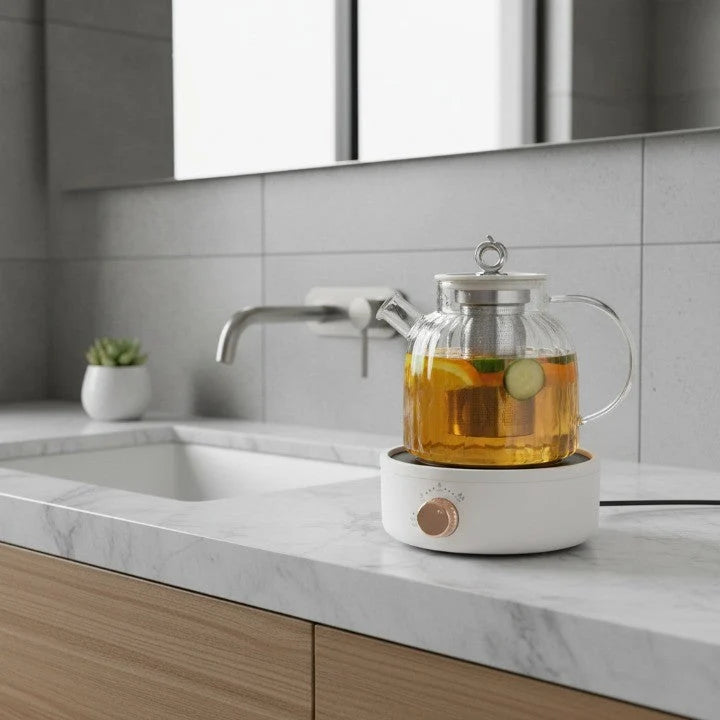 Tea Maker Wavy Glass Adjustable Heating 1L Capacity
