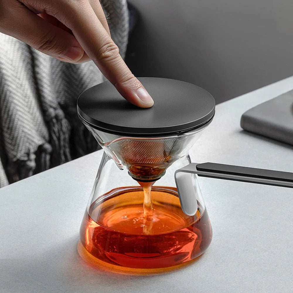 Tea Pot Magnetic One-Button Brewing Borosilicate Glass