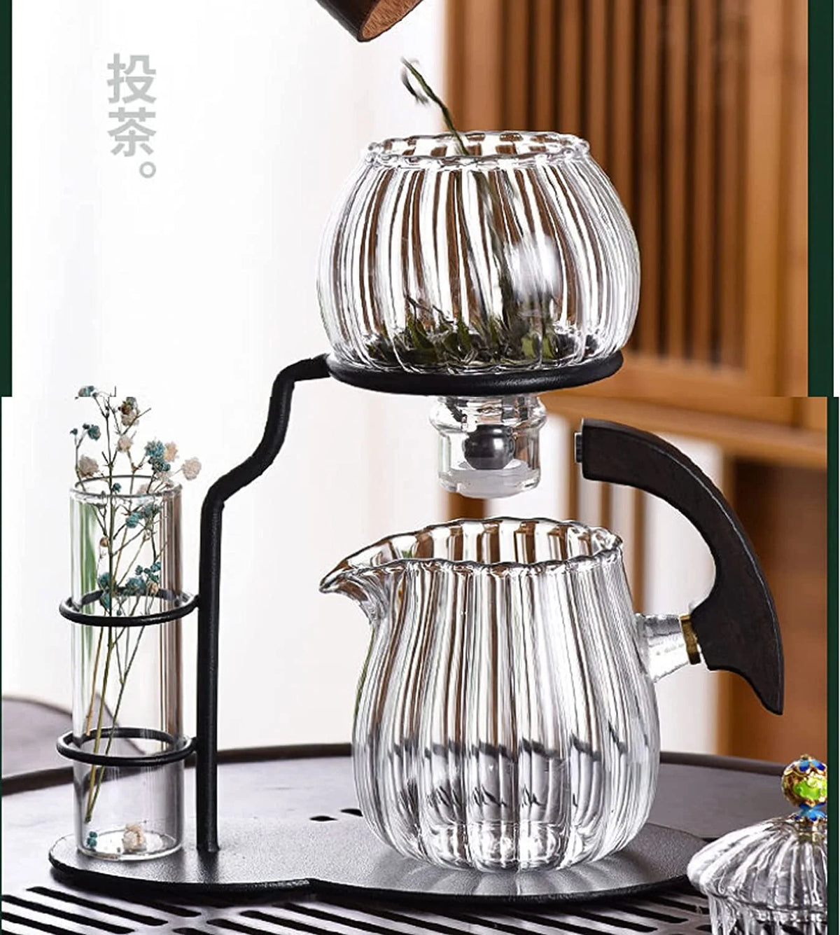 Tea Set Magnetic Semi-Automatic Glass & Metal