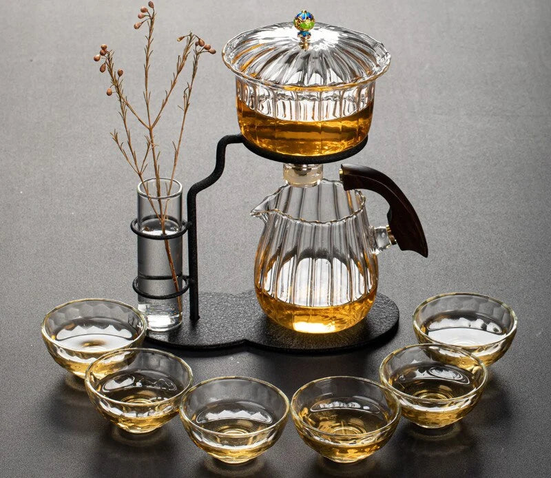 Tea Set Magnetic Semi-Automatic Glass & Metal