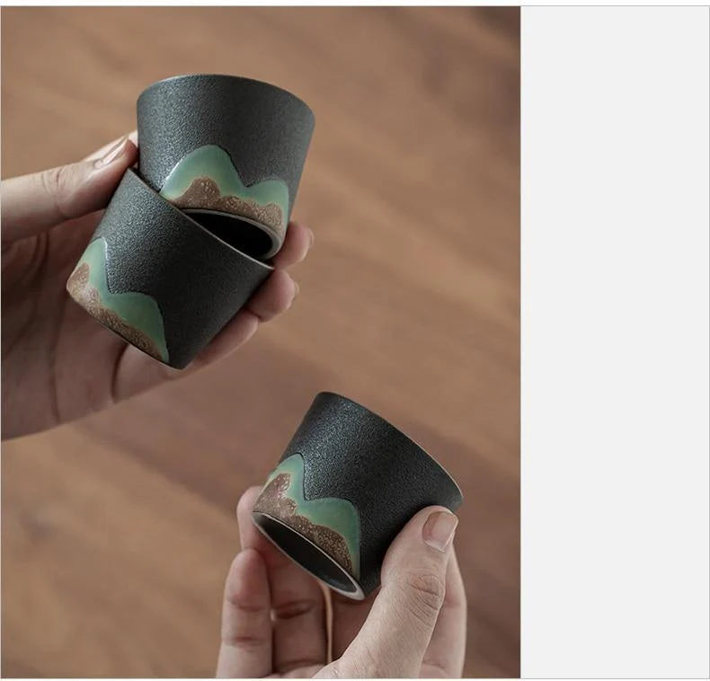 Tea Set Pottery Metal Filter Set of 5