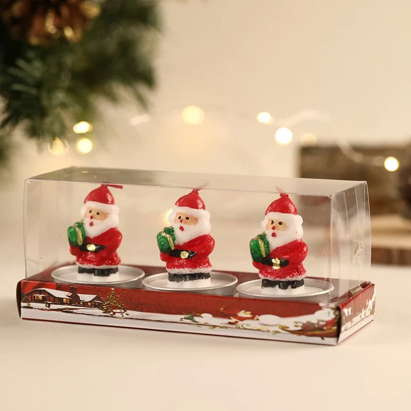 Tealight Candle Set Festive Wax Figurines & Metal Cups
