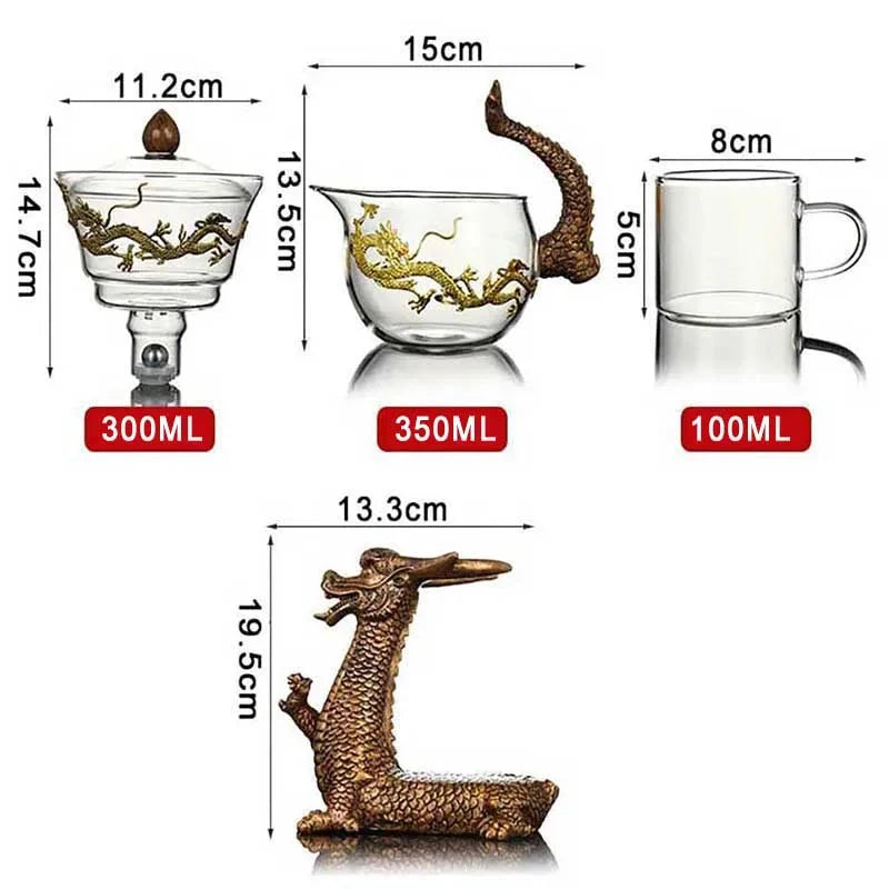 Teapot Glass Magnetic Levitation Dragon Base