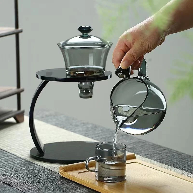 Teapot Set Magnetic Auto-Flow Heat-Resistant Glass