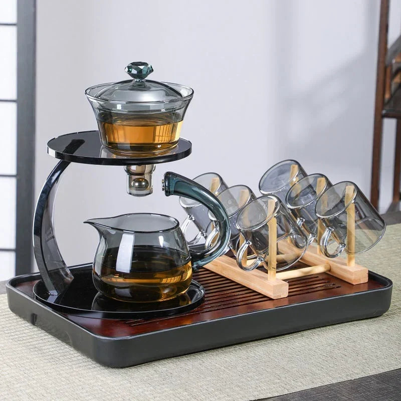 Teapot Set Magnetic Auto-Flow Heat-Resistant Glass