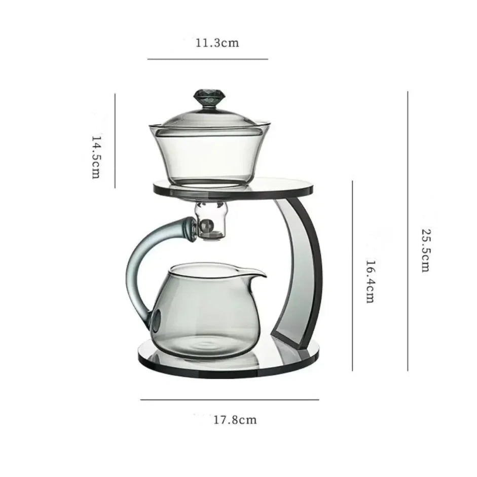Teapot Set Magnetic Auto-Flow Heat-Resistant Glass