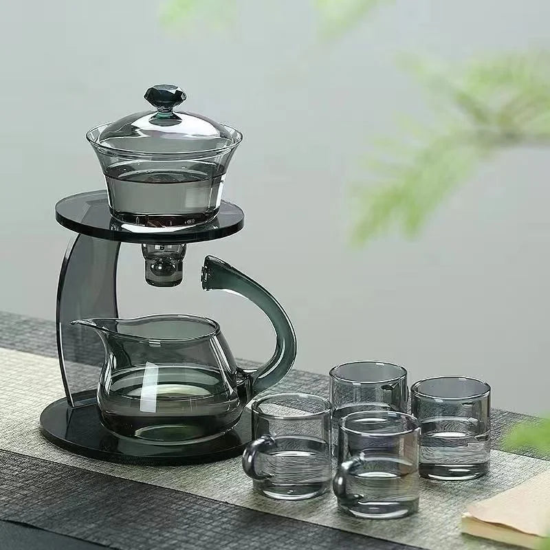 Teapot Set Magnetic Auto-Flow Heat-Resistant Glass