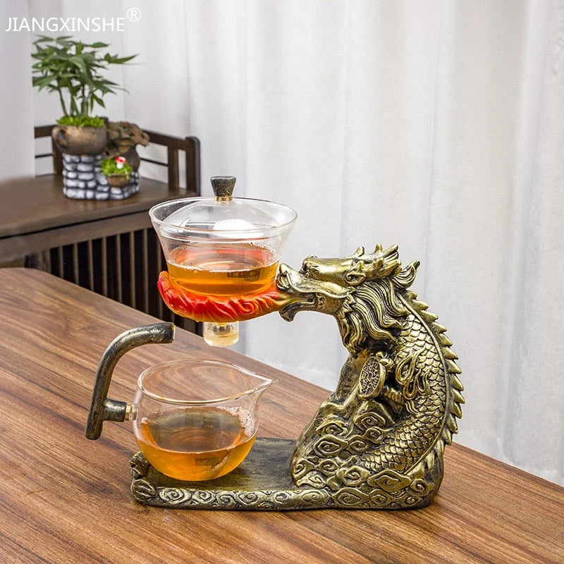 Teapot With Infuser Basket Dragon Design