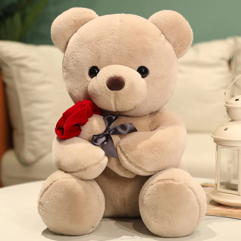 Teddy Bear Artificial Roses Long-Lasting Keepsake