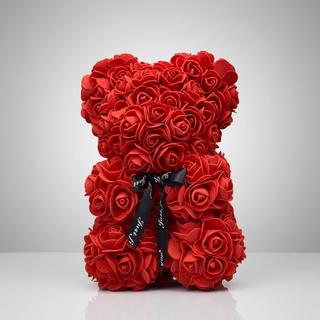 Teddy Bear Rose-Covered Gift-Ready & Low-Maintenance