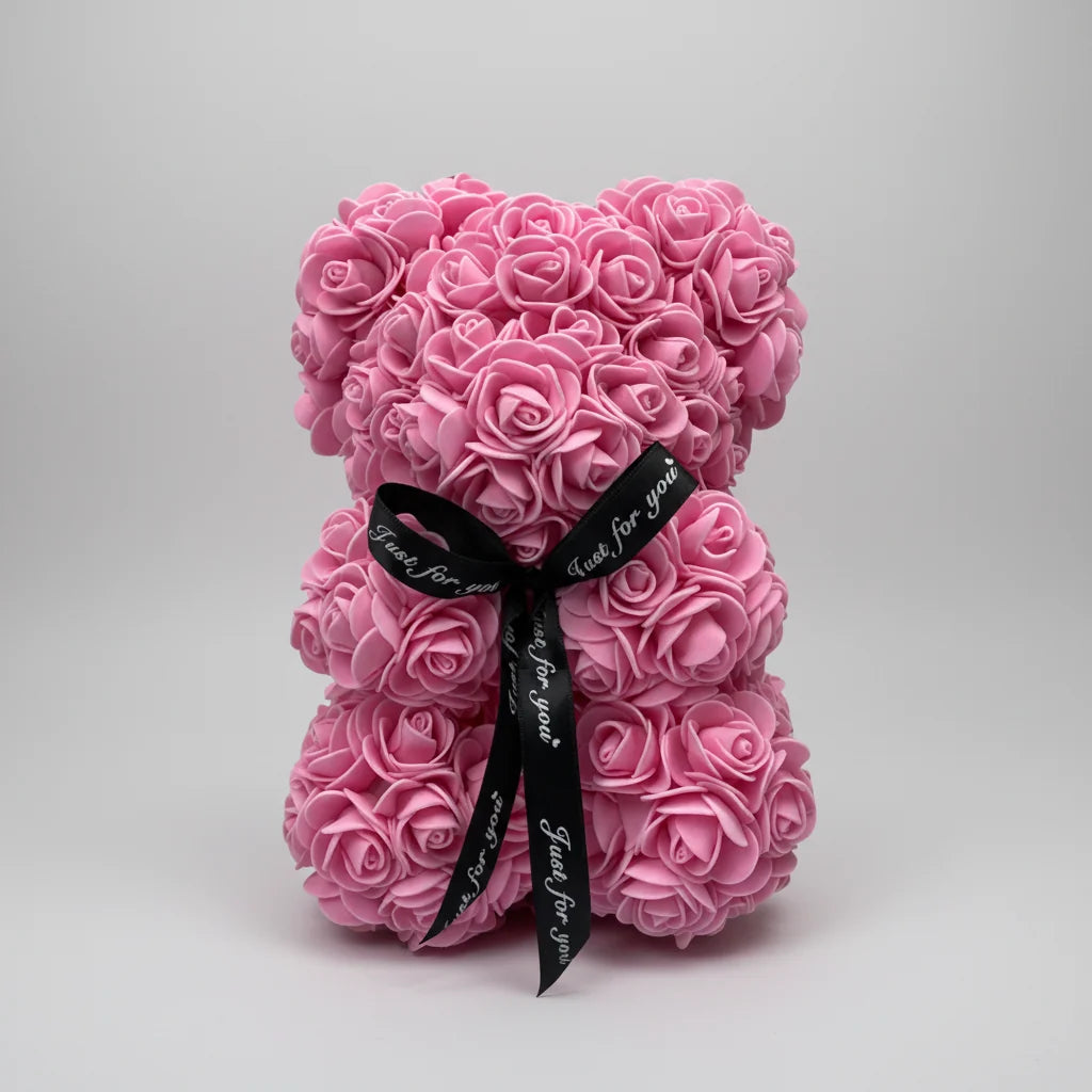 Teddy Bear Rose-Covered Gift-Ready & Low-Maintenance
