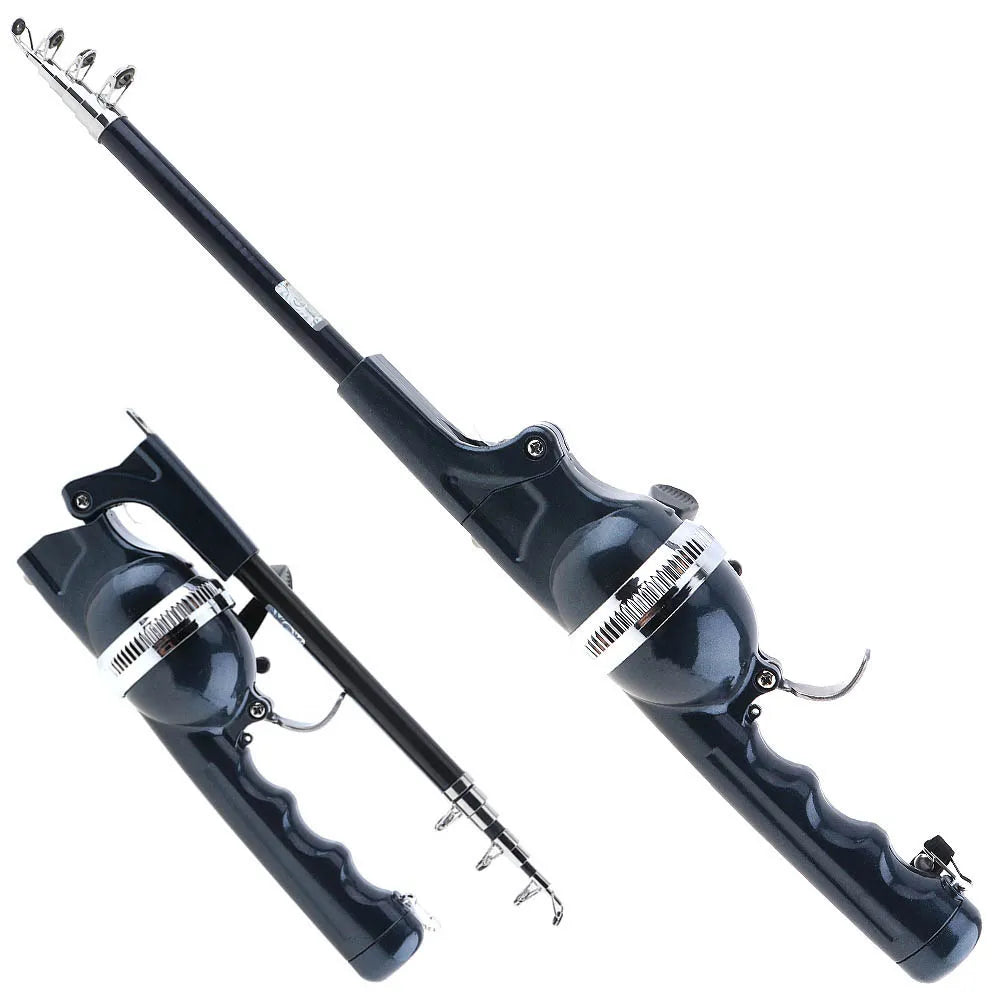 Telescopic Fishing Rod Compact Foldable Fiberglass 55 Inch