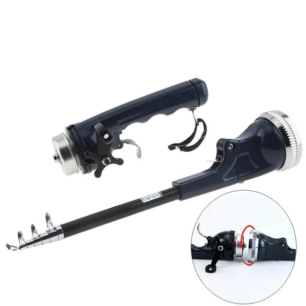 Telescopic Fishing Rod Compact Foldable Fiberglass 55 Inch