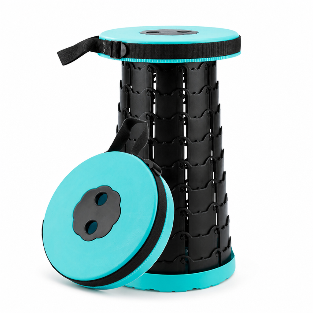 Telescopic Height-Adjustable Folding Stool (Non-Slip Top)
