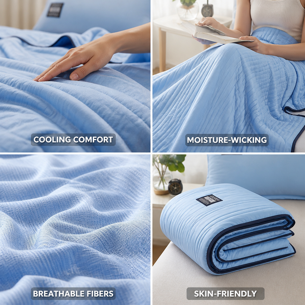Temperature-Regulating Bamboo-Blend Cooling Blanket