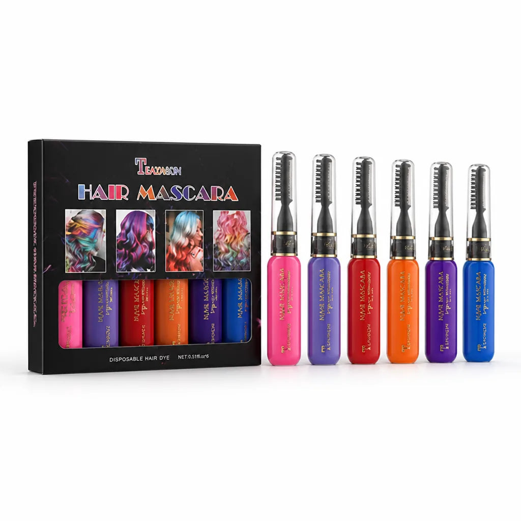 Temporary Hair Color Mascara Washable Set of 6