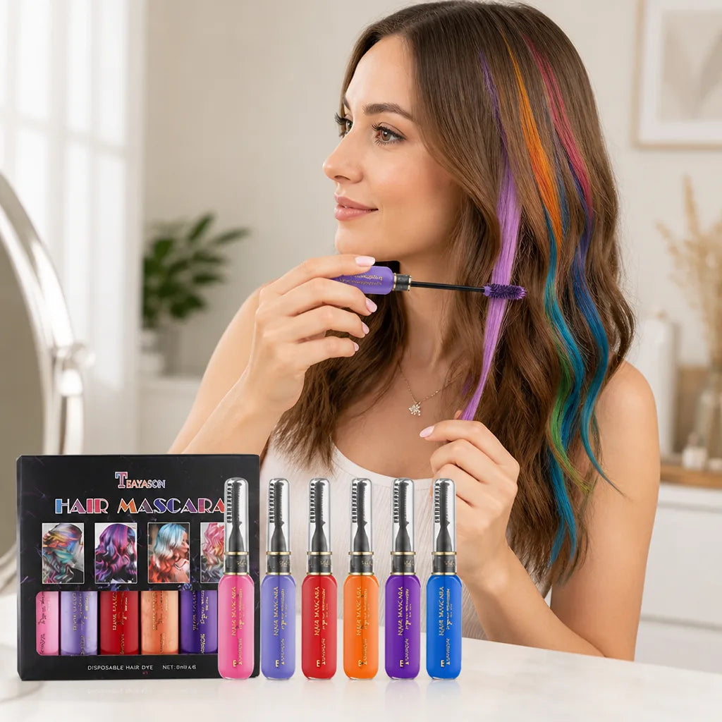 Temporary Hair Color Mascara Washable Set of 6