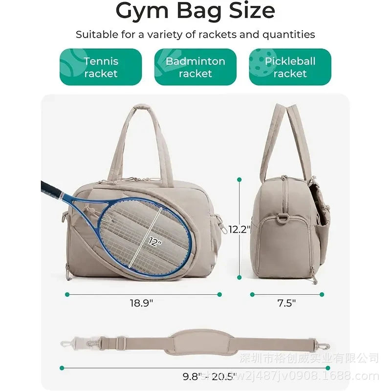 Tennis Racket Tote Bag Weather-Resistant Padded Holds Two Rackets