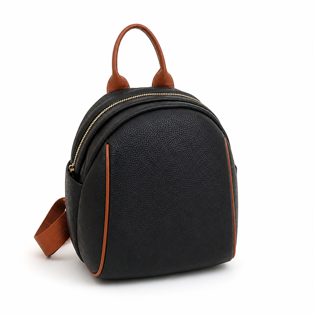 Textured Faux Leather Mini Backpack (Padded Straps)