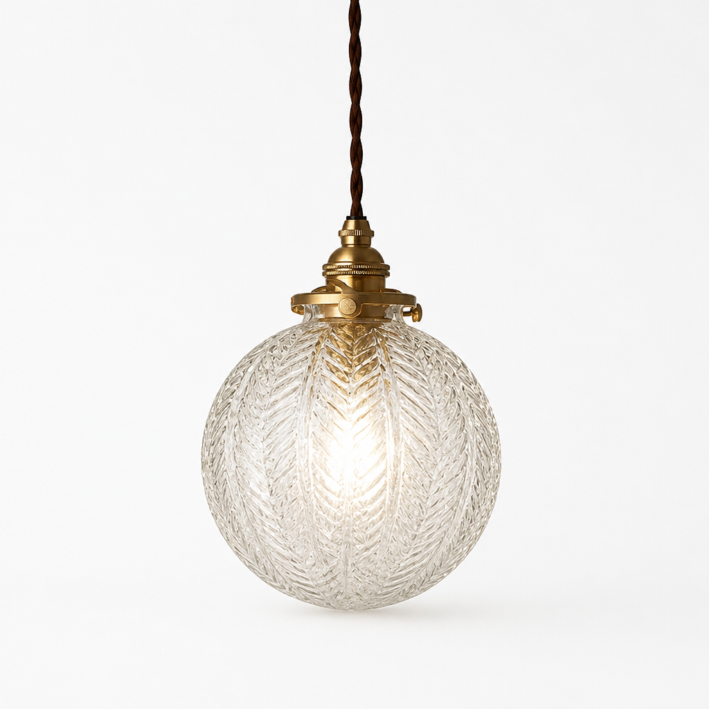 Textured Glass Industrial Pendant Light