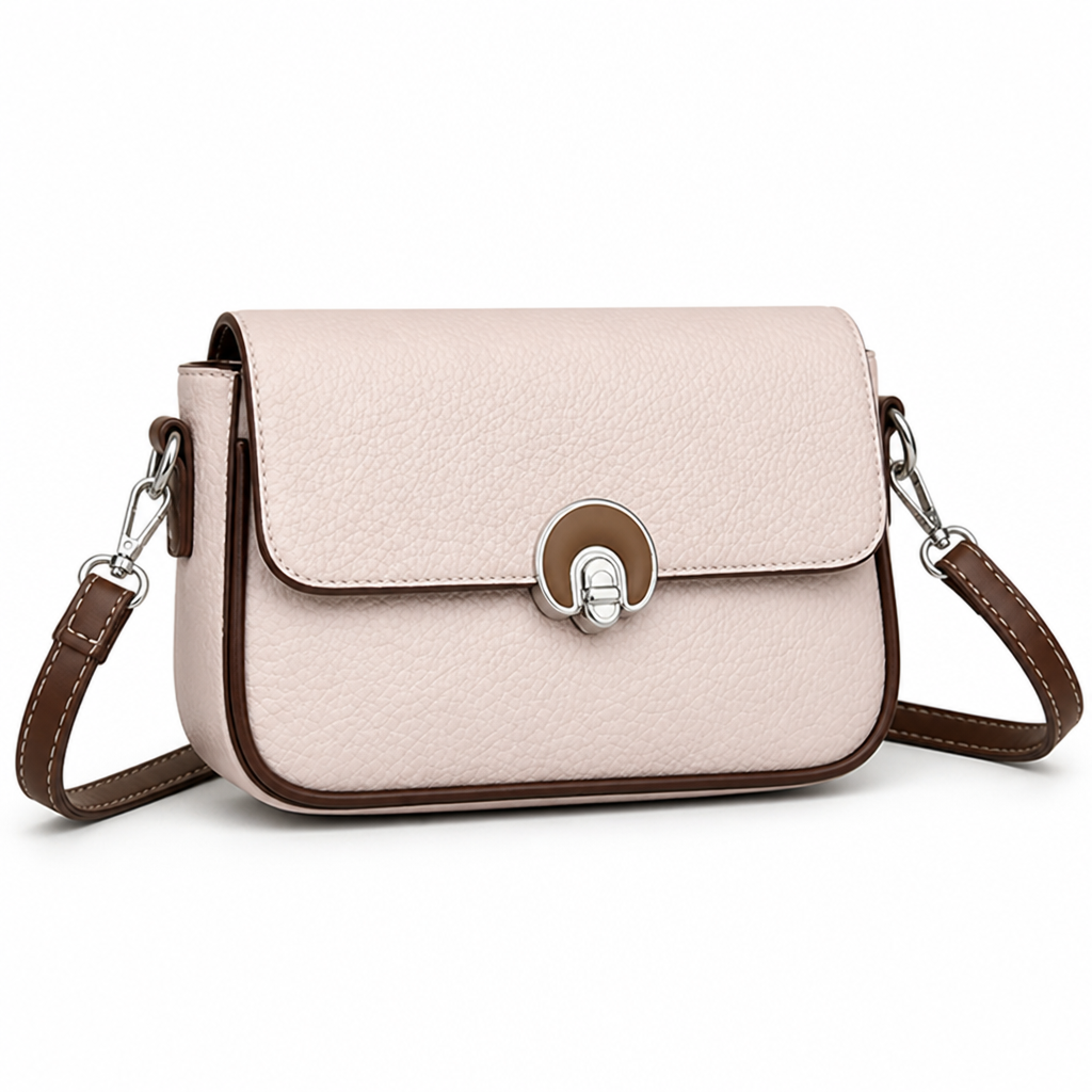 Textured Leather Magnetic Snap Mini Crossbody Bag