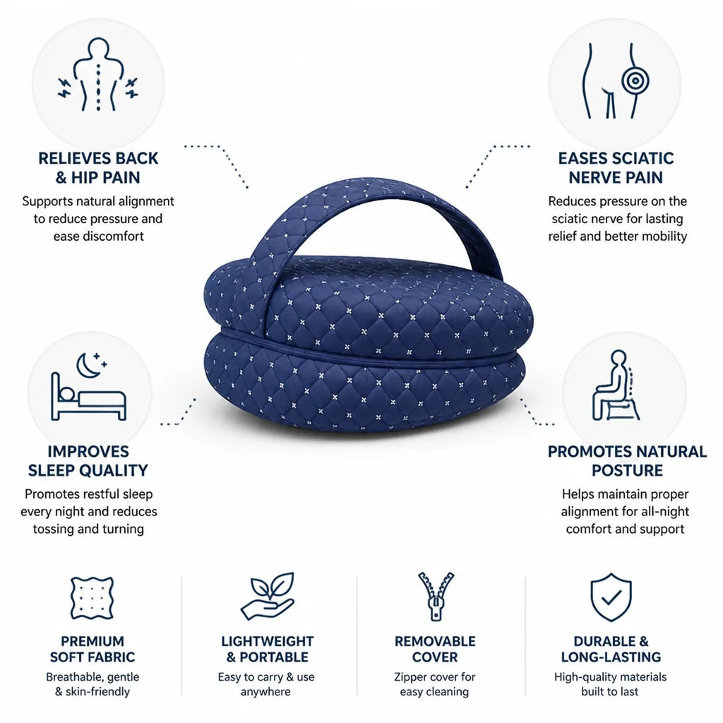 Therapy Pillow Ergonomic Contour Sciatic & Hip Support