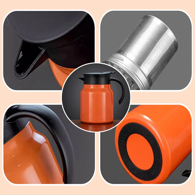 Thermal Flask Stainless Steel Tea Infuser One-Click Pour Spout