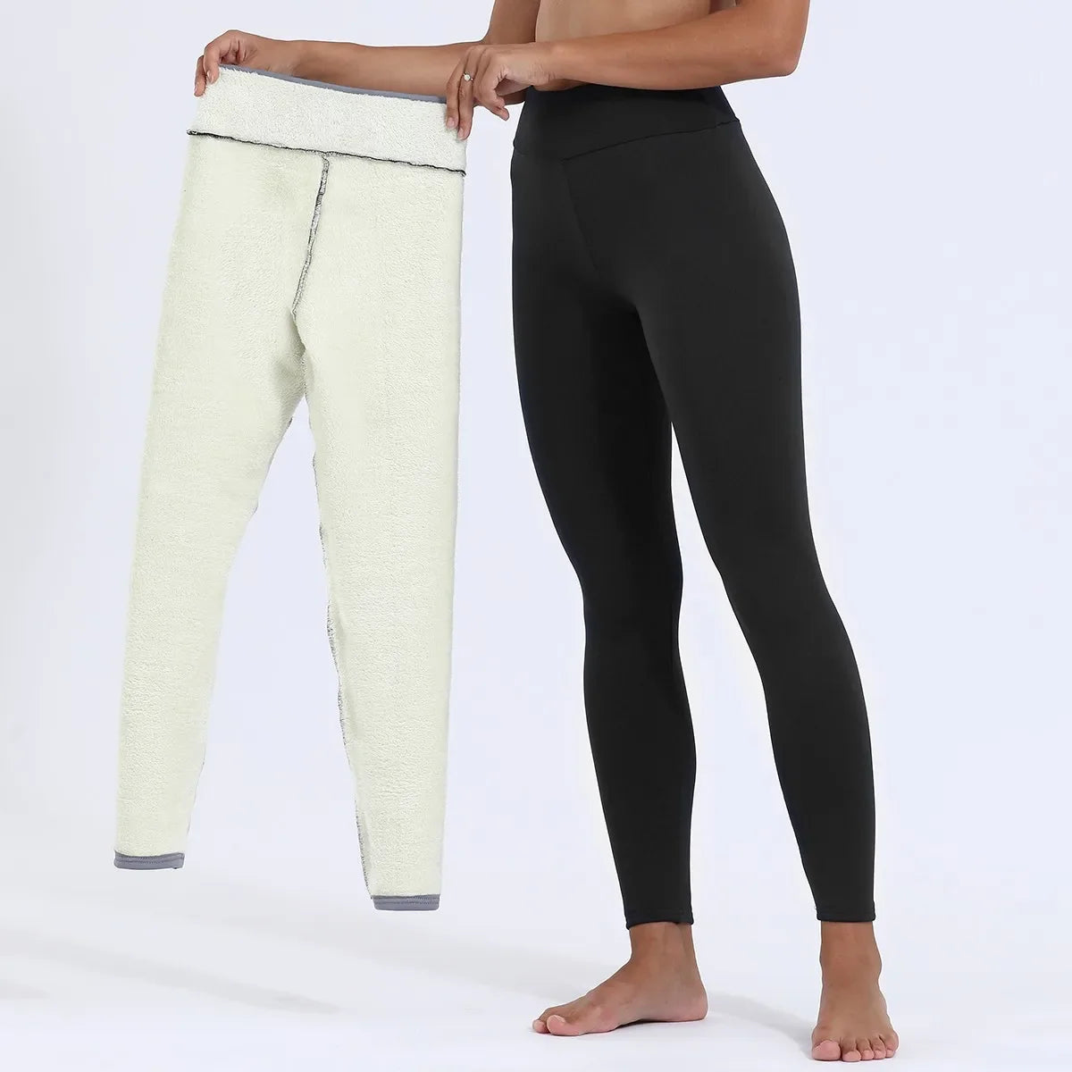 Thermal Pants Fleece-Lined High-Waisted Stretch Fit