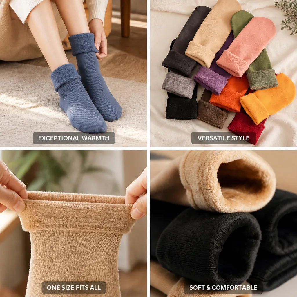 Thermal Socks Cotton & Wool Blend One Size