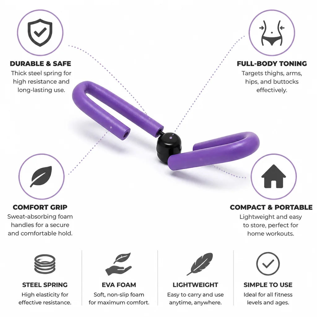 Thigh Toner Compact Steel Spring & Foam Handles