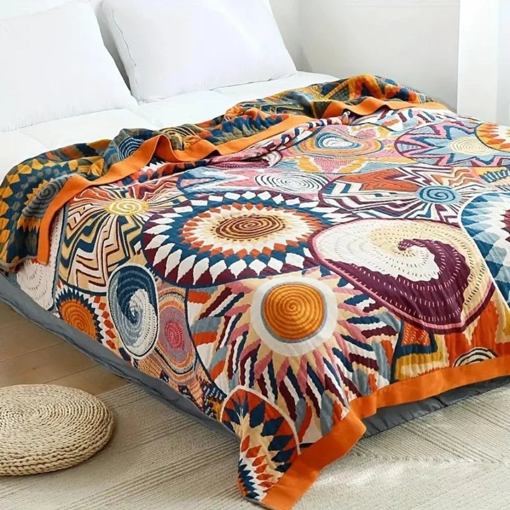 Throw Blanket Brushed Cotton Lightweight Machine Washable