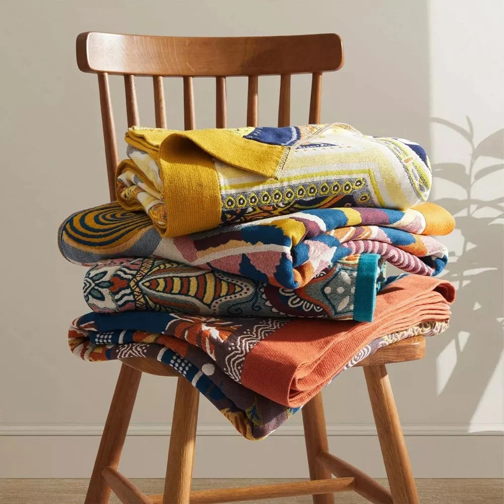 Throw Blanket Brushed Cotton Lightweight Machine Washable