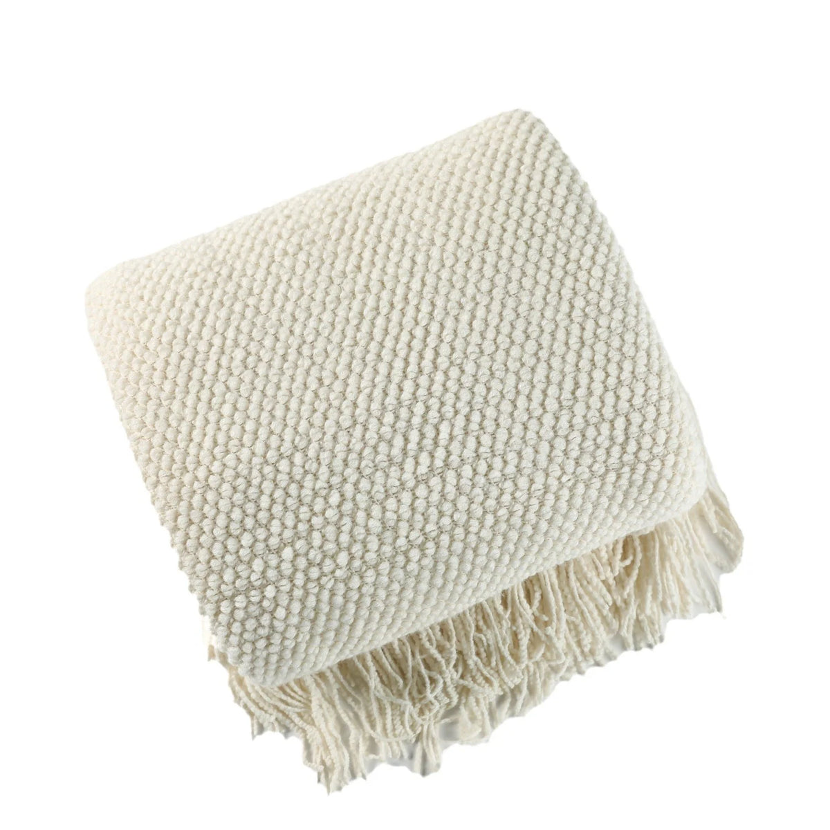 Throw Blanket Chunky Knit Machine Washable Fringe Finish