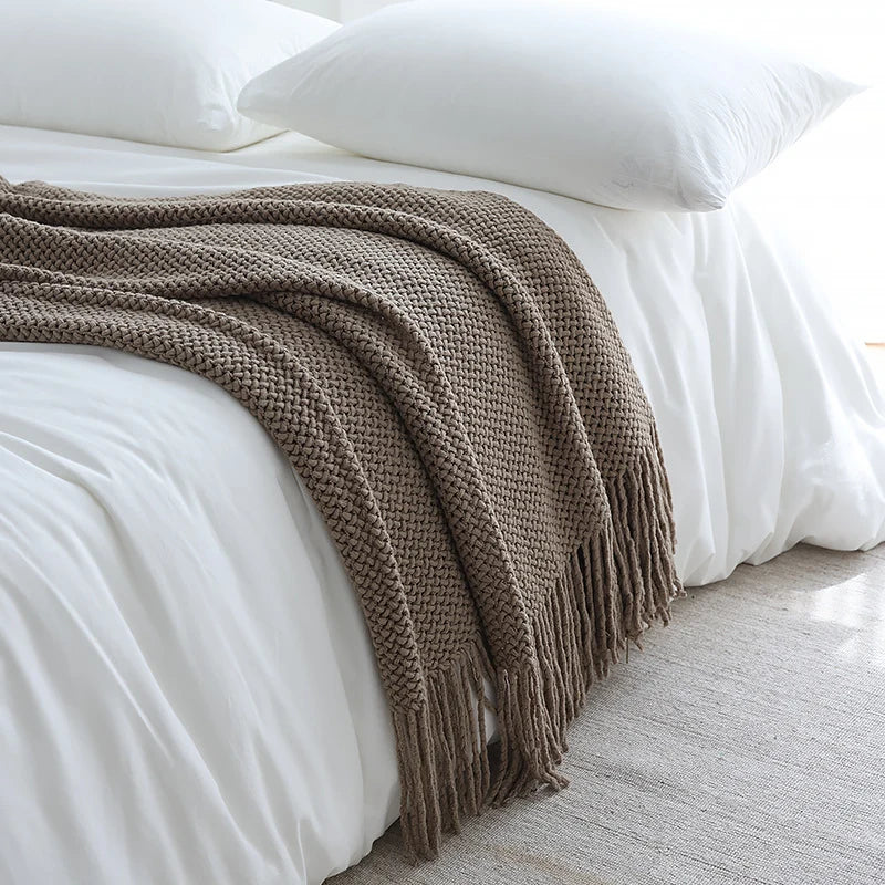 Throw Blanket Chunky Knit Soft Machine Washable
