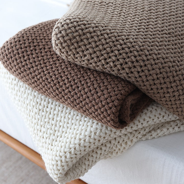 Throw Blanket Chunky Knit Soft Machine Washable