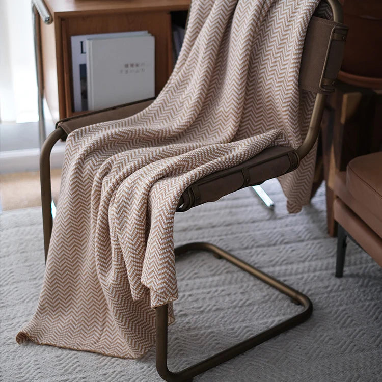 Throw Blanket Herringbone Soft Machine Washable