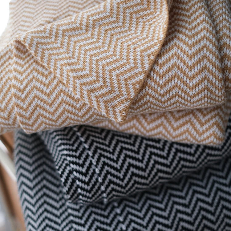 Throw Blanket Herringbone Soft Machine Washable