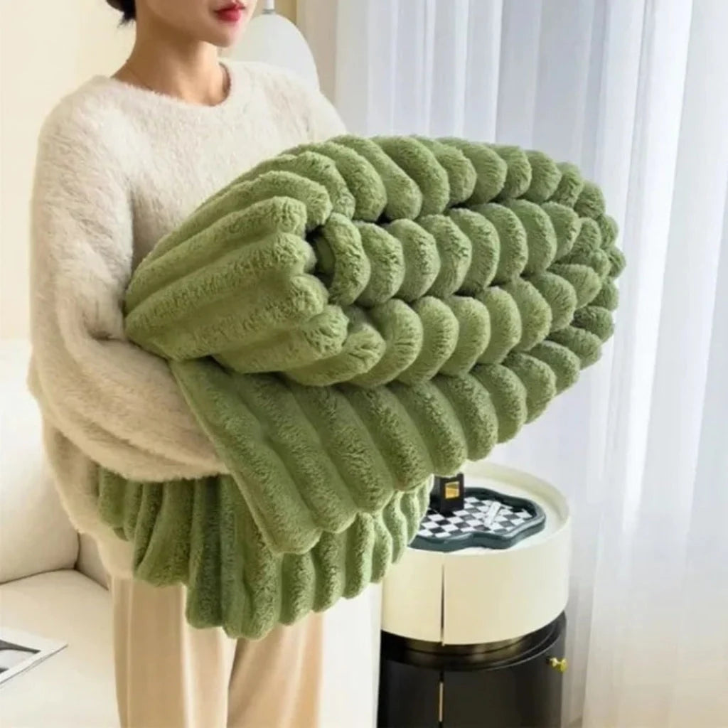 Throw Blanket Oversized Textured Plush Machine Washable