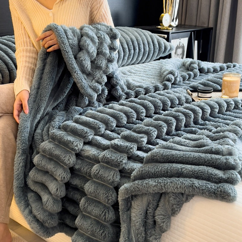 Throw Blanket Plush Textured Machine Washable