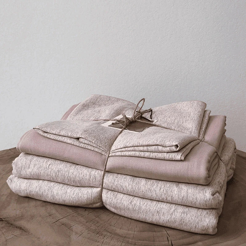 Throw Blanket Set Quilted Cotton-Linen Breathable Three-Piece